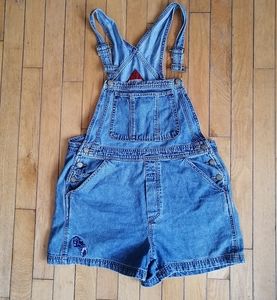 Vintage Denim Jean Overall Shorts size Medium